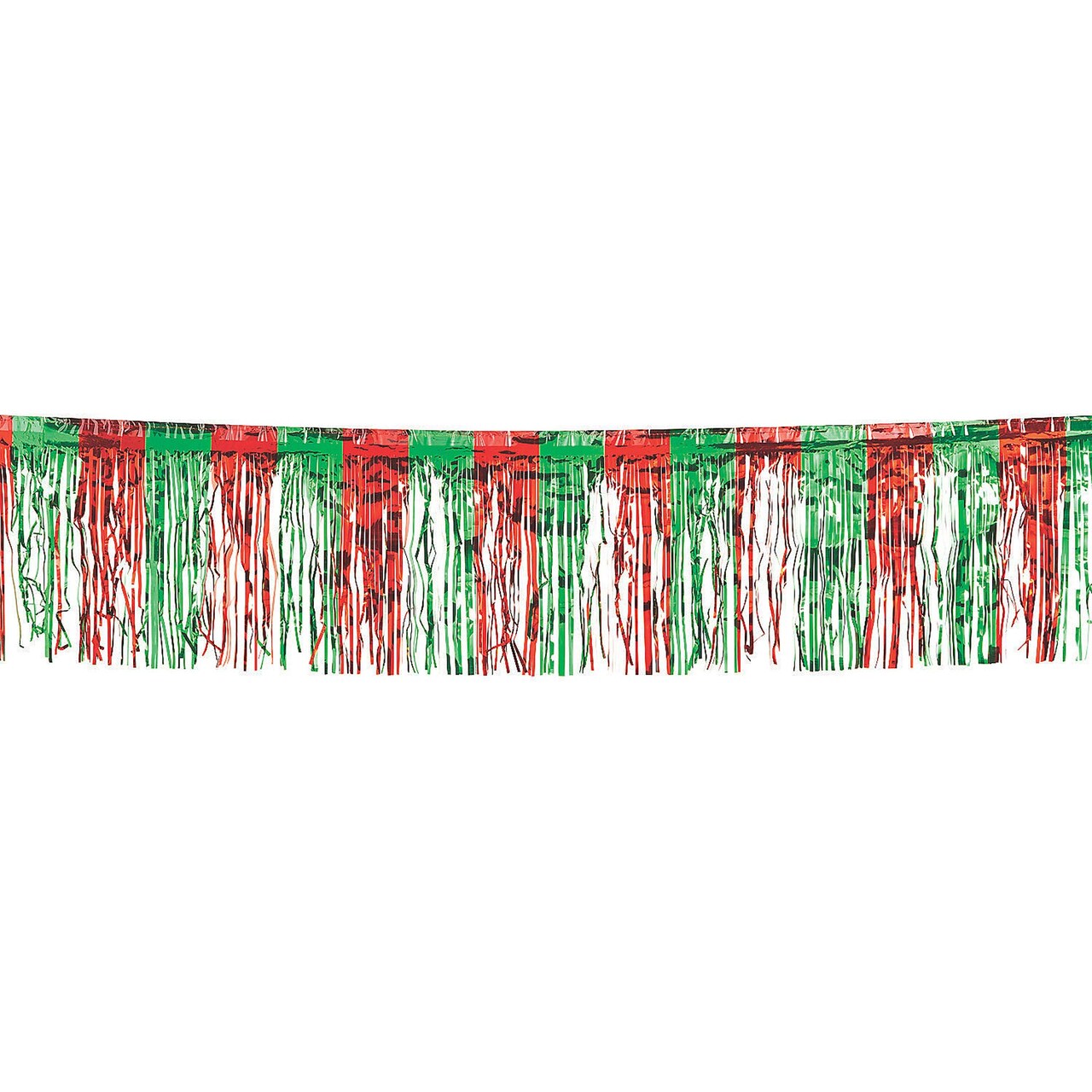 Red & Green Tinsel Fringe Garland – Festive Holiday and Party Decoration